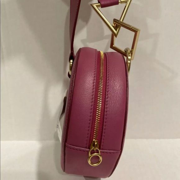 Tara Zadeh Azar Leather Clutch Fuchsia Retail $570 Made In Spain - Picture 5 of 11